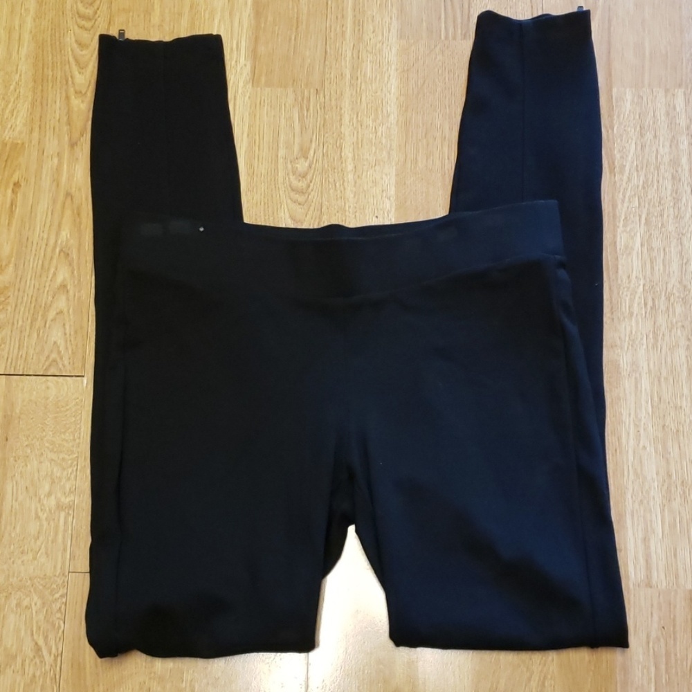 cAbi black ponte zipper leg leggings sz small